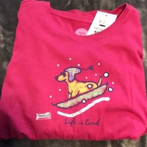 Life is good classic fit women’s long sleeve top!